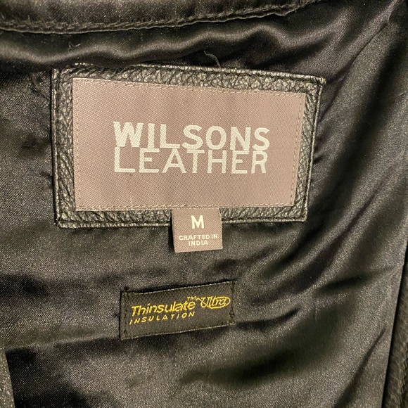 Vintage Y2K Wilsons Leather Black Motorcycle Jacket - Picture 3 of 5